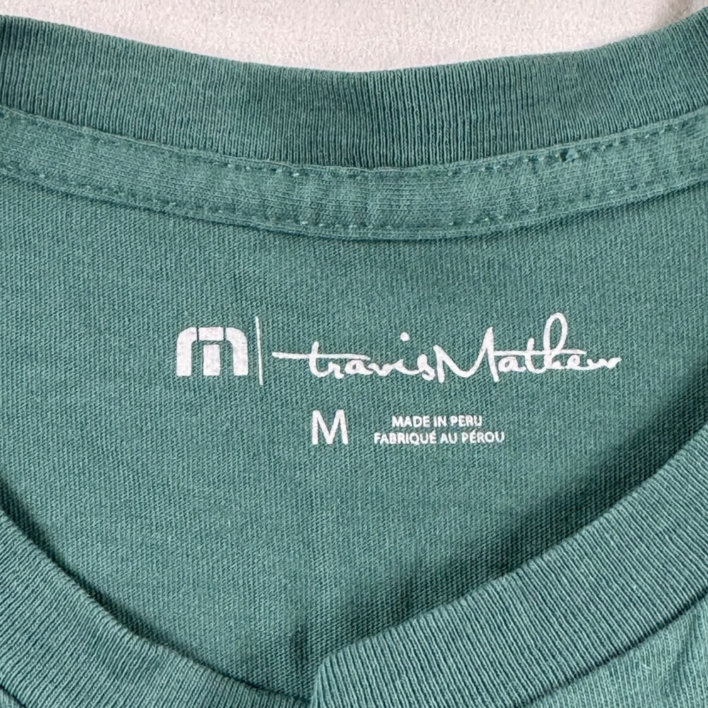 Travis Mathew Men's Size M Green Palm Tree Graphic Short Sleeve T-Shirt - Picture 4 of 6